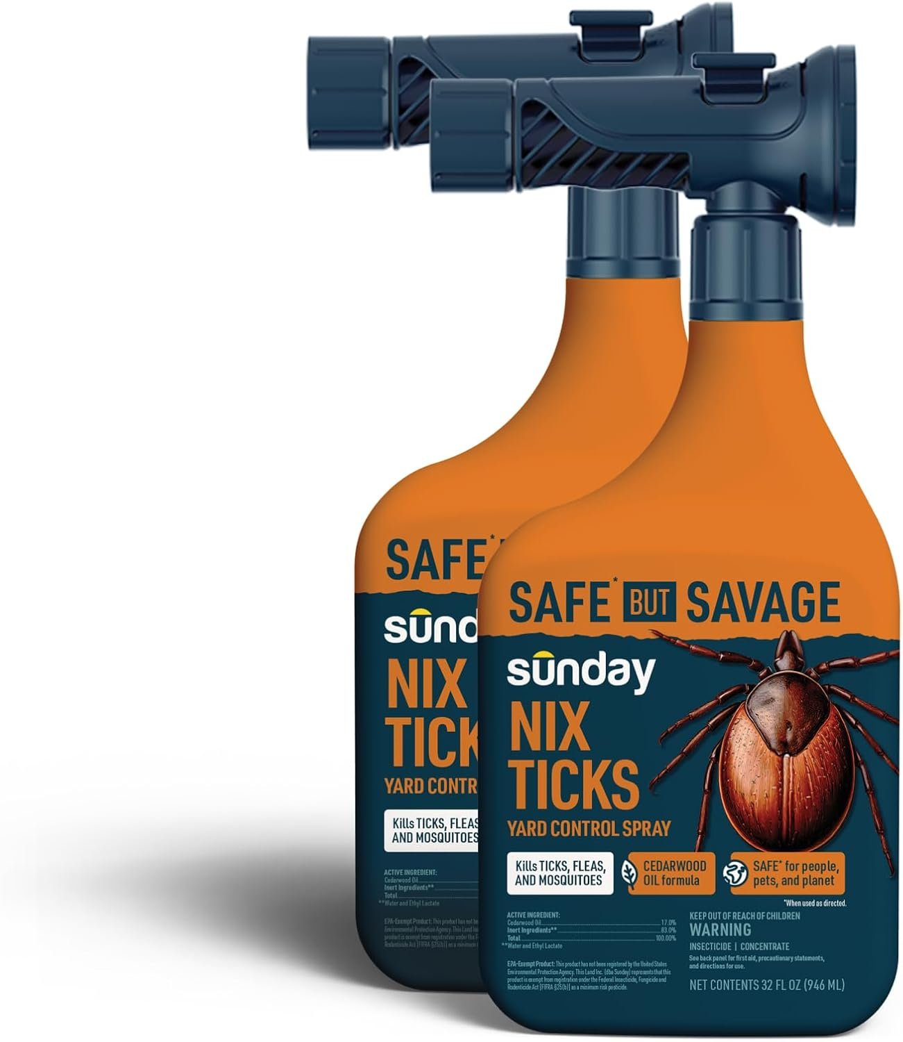 Sunday Nix Ticks yard spray bottles
